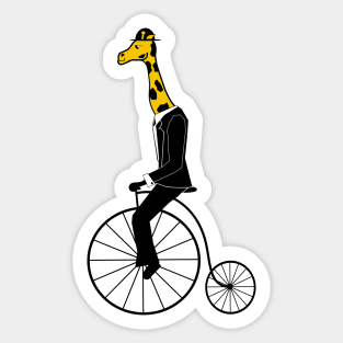 Penny-farthing Giraffe Sticker